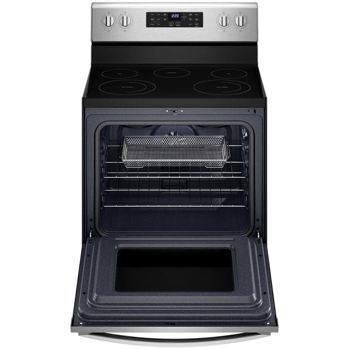 30 Inch Freestanding Electric Range with 5 Elements, 5.3 cu. ft. Fan Convection Oven, FlexHeat Elements, Air Fry, Frozen Bake, Self Clean, and Storage Drawer