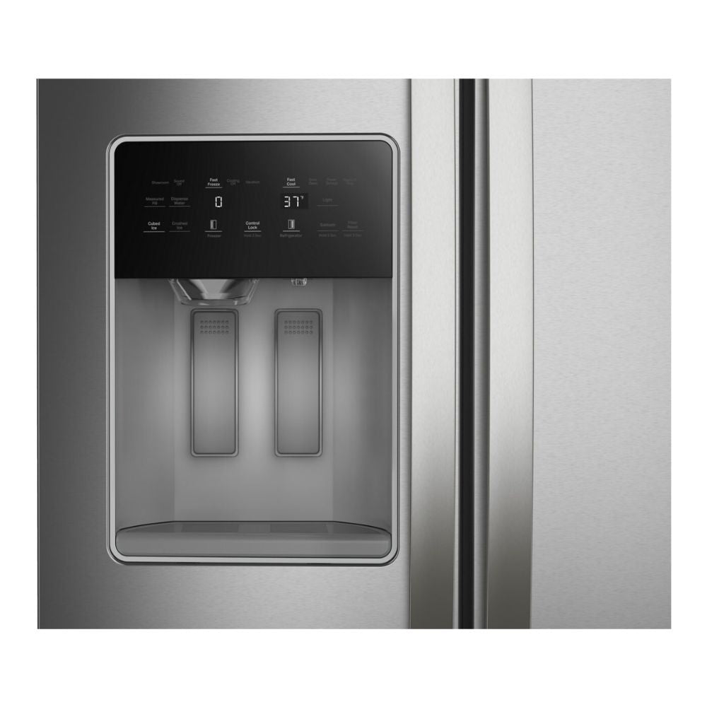 WRSF5536RZ - Whirlpool 25 cu. ft. Side-by-Side Refrigerator with In-Door-Ice® Storage, Frameless Glass Shelves, Humidity-Controlled Crispers (Stainless Steel)