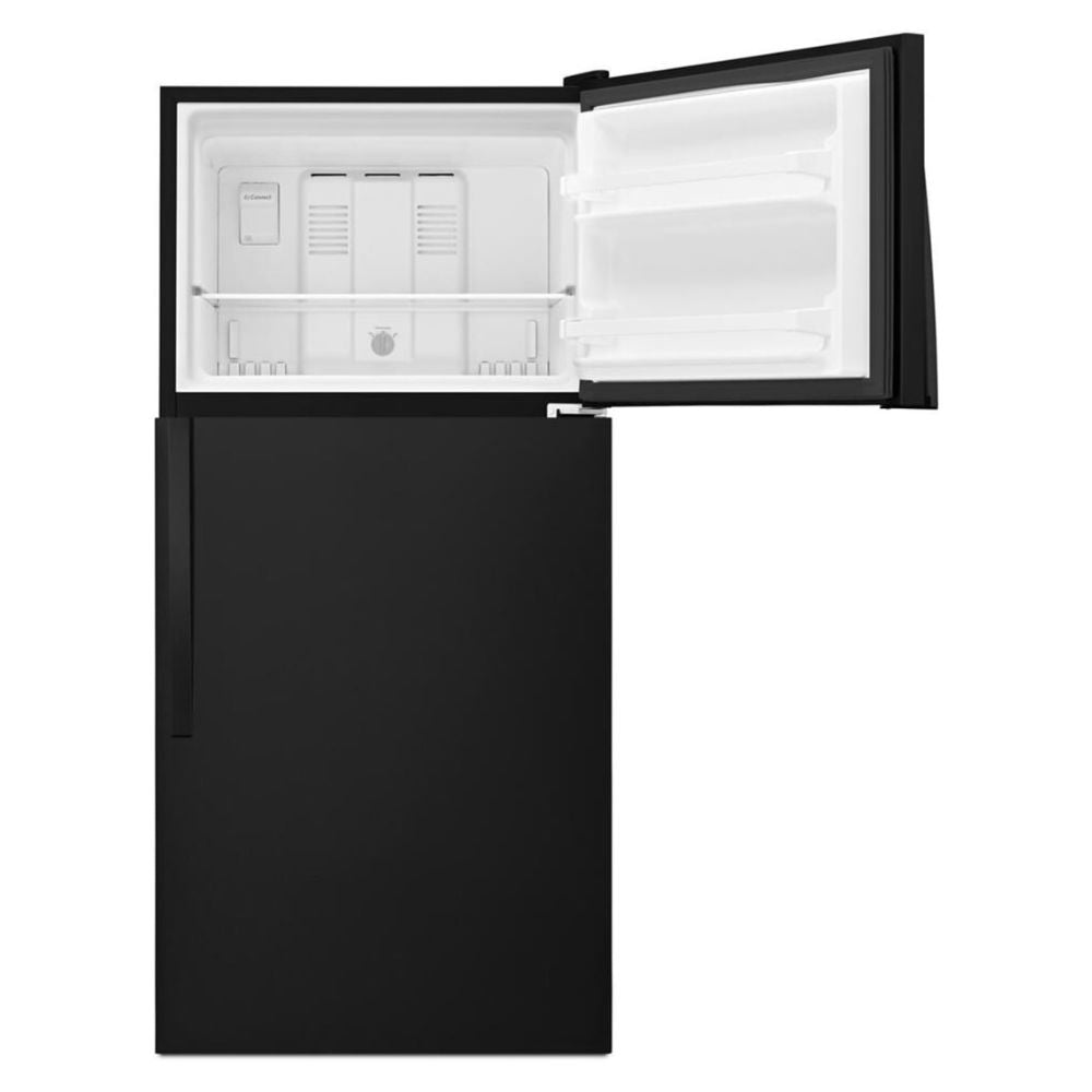 WRT148FZDB - Whirlpool 14 cu. ft. Top Freezer Refrigerator with Flexi-Slide™ Bin, Frameless Glass Shelves, Humidity-Controlled Crispers (Black)