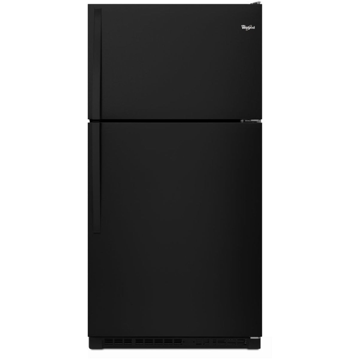 WRT311FZDB Whirlpool 20.5 cu. ft. Top Freezer Refrigerator with Frameless Glass Shelves, Humidity-Controlled Crispers, LED Interior Lighting (Black)