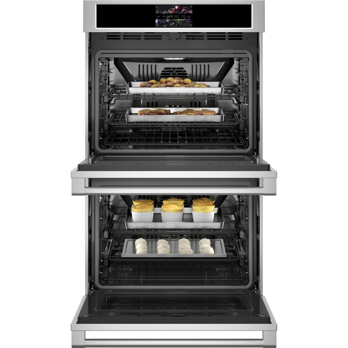 ZTDX1DPSNSS Monogram 30-inch Smart Double Wall Oven with LCD Display and Precision Cooking Modes – Stainless Steel