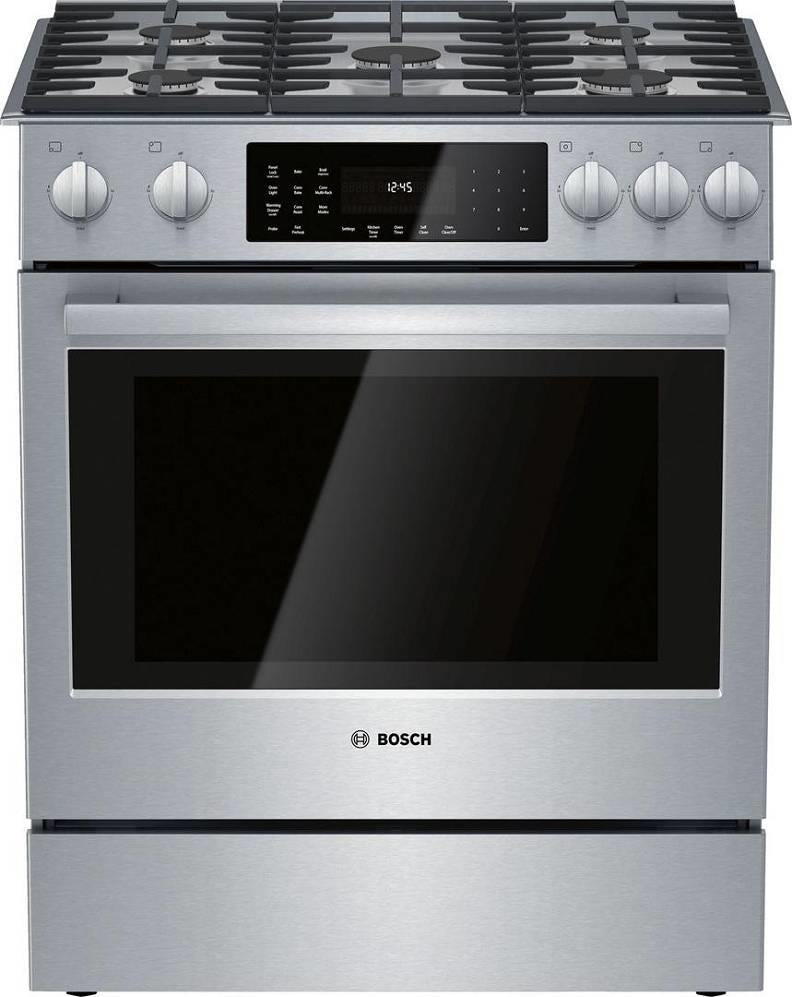 Bosch 800 Series HDI8056U 30" Slide-In Dual Fuel Range Full Warranty Pictures