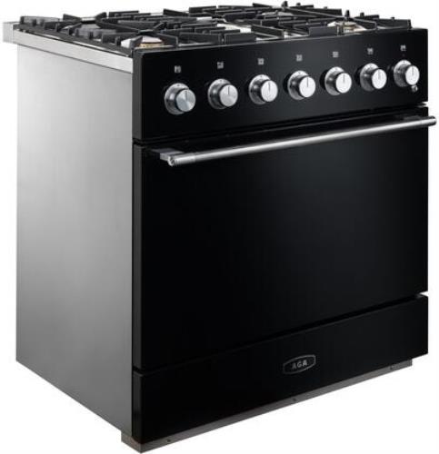 NIB AGA Mercury AMC36DFBLK 36 Inch 4.5 Cubic Ft Cap Gloss Black Dual Fuel Range