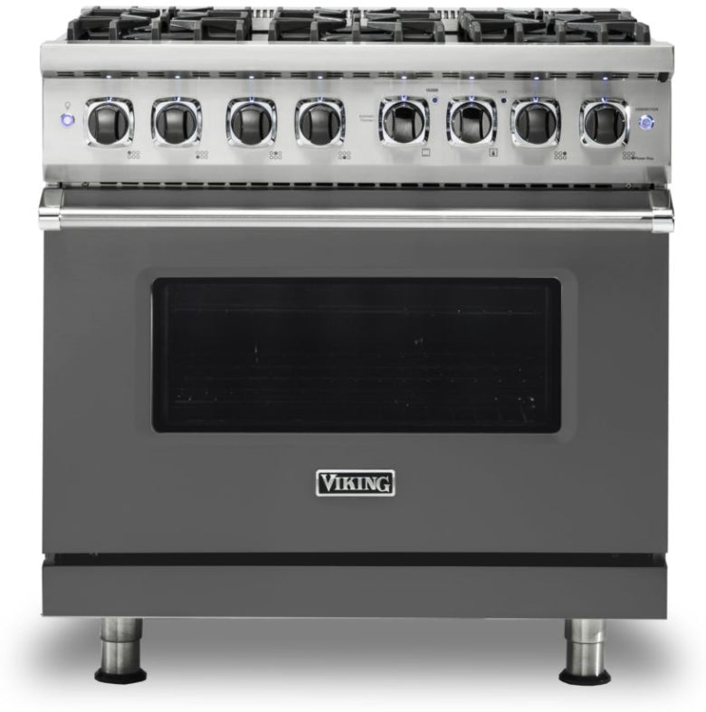 Viking 5 Series VDR5366BDG 36" Damascus Grey Dual Fuel Range 2022 Model