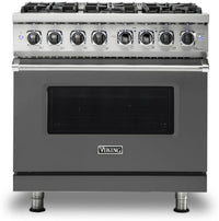 Viking 5 Series VDR5366BDG 36" Damascus Grey Dual Fuel Range 2022 Model