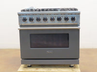 Viking 5 Series VDR5366BDG 36" Damascus Grey Dual Fuel Range 2022 Model