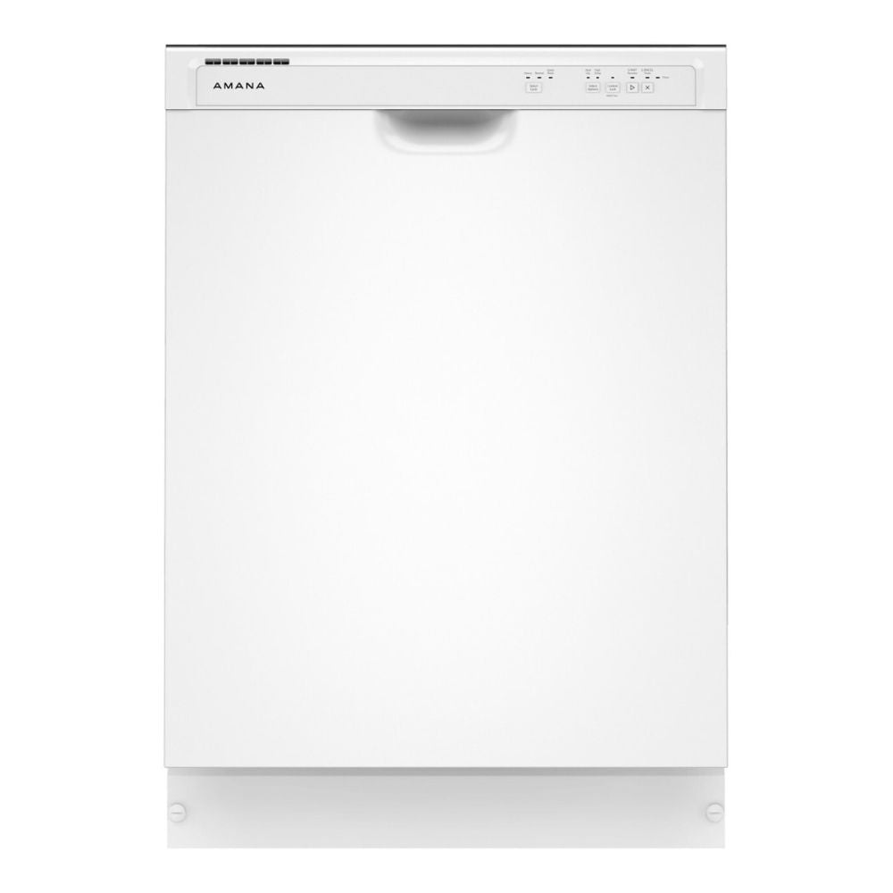 24 Inch Full Console Dishwasher with 12 Place Settings, 3 Wash Cycles, PVC Coated Racks, Plastic Tub, Quick Wash, Triple Filter Wash, and ENERGY STAR Certified: White