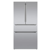 B36CL80ENS 36" Bosch 800 Series French Door Bottom Mount Refrigerator with 21 cu. ft. Capacity, Home Connect, Dual Freezer Drawers, Ice Maker, Water Dispenser, and Anti-Fingerprint Stainless Steel Finish