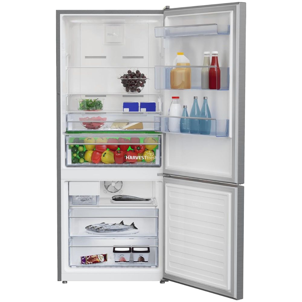BFBF2815SSIM – 28‑Inch Bottom‑Freezer Refrigerator with 13.8 Cu. Ft. Capacity, NeoFrost™ Dual Cooling, EverFresh+™ / HarvestFresh™, Automatic Ice Maker, Flush Pocket Handle, Sabbath Mode, Counter‑Depth, Field‑Reversible Doors, and ENERGY STAR® Certified.