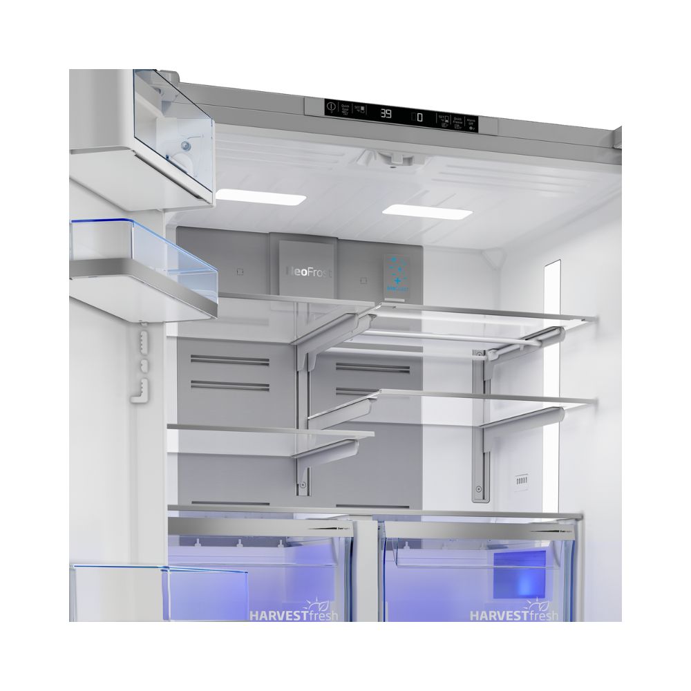 36 Inch Counter-Depth French Door Refrigerator with 20.5 Cu. Ft. Capacity, Glass Shelves, HarvestFresh™ Crisper Technology, Internal Water Dispenser, Automatic Ice Maker, Fingerprint Resistant Stainless Steel, ENERGY STAR Certified