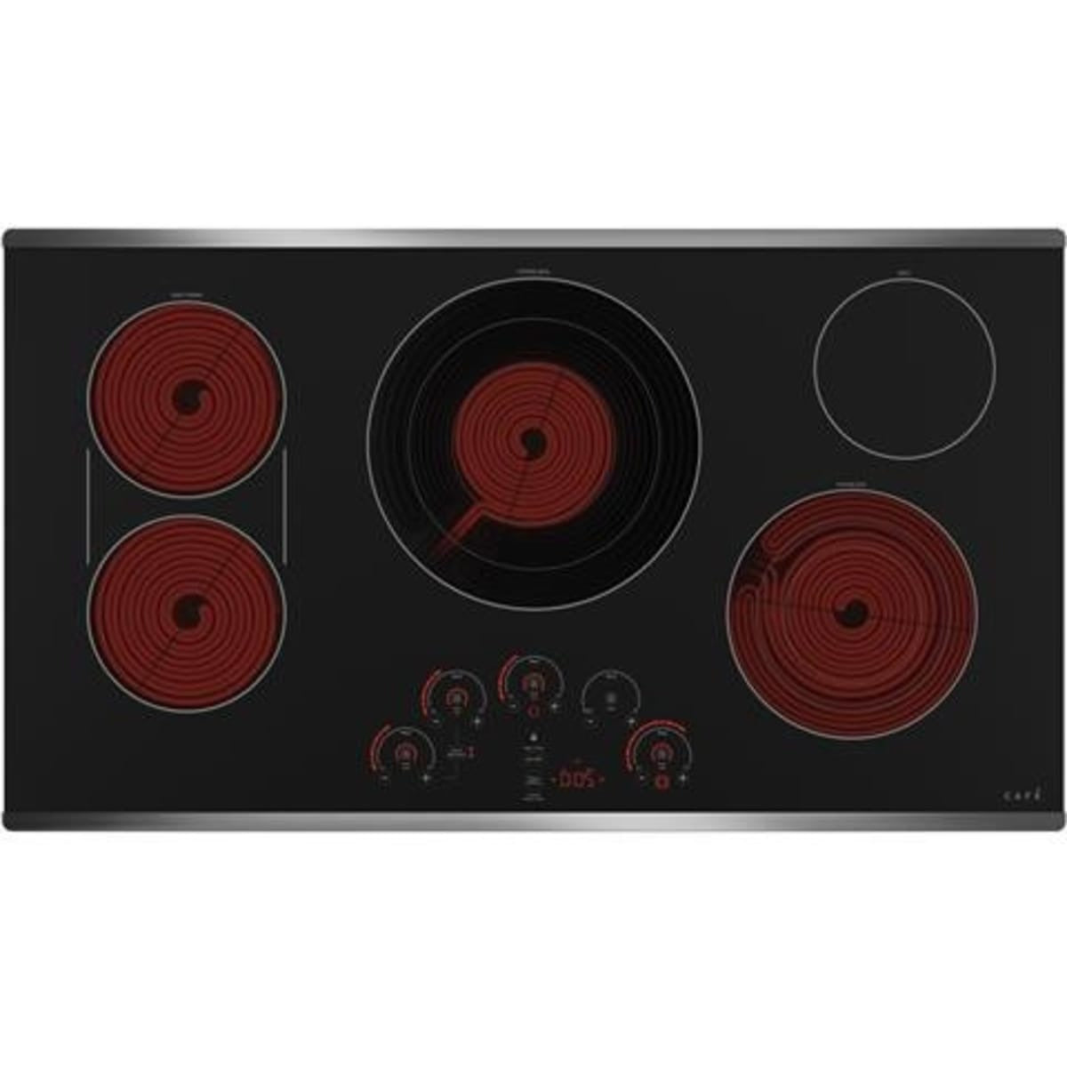 36 Inch Electric Cooktop with 5 Radiant Elements, Ceramic Glass Surface, Power Boil Element, Sync-Burners Capability, Glass Touch Controls, Control Lock, Hot Surface Indicator, UL Certified, and ADA Compliant: Stainless Steel Trim