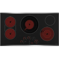 36 Inch Electric Cooktop with 5 Radiant Elements, Ceramic Glass Surface, Power Boil Element, Sync-Burners Capability, Glass Touch Controls, Control Lock, Hot Surface Indicator, UL Certified, and ADA Compliant: Stainless Steel Trim