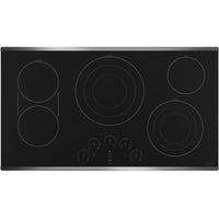 36 Inch Electric Cooktop with 5 Radiant Elements, Ceramic Glass Surface, Power Boil Element, Sync-Burners Capability, Glass Touch Controls, Control Lock, Hot Surface Indicator, UL Certified, and ADA Compliant: Stainless Steel Trim