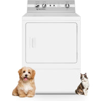 27 Inch Electric Dryer with 7.0 cu ft Capacity, Cylinder Light, Reversible Door, Lint Filter Guard, Sanitize, 6 Preset Cycles, 4 Temperature Settings, Extended Tumble, Moisture Sensor, End of Cycle Signal, Steam Boost & Refresh, Pet Plus