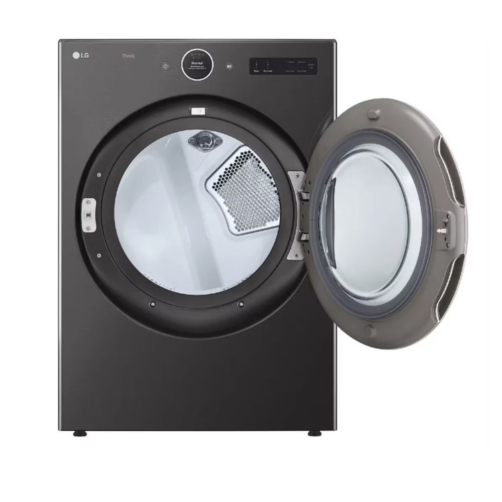 Front load electric dryer DLEX6700B, Black Steel, 7.4 cu. ft. 23 cycles including AI Dry, Heavy Duty, SteamFresh™ and SteamSanitary™. Sensor Dry, Timed Dry, Wi-Fi enabled, TurboSteam®, 4-way venting, vented, stainless steel drum