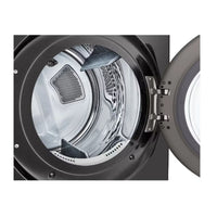 Front load electric dryer DLEX6700B, Black Steel, 7.4 cu. ft. 23 cycles including AI Dry, Heavy Duty, SteamFresh™ and SteamSanitary™. Sensor Dry, Timed Dry, Wi-Fi enabled, TurboSteam®, 4-way venting, vented, stainless steel drum