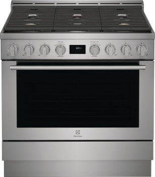 ECFG3668AS Electrolux 36" Front Control Freestanding Gas Range with 6 Burners and True Convection Oven in Stainless Steel
