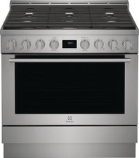 ECFG3668AS Electrolux 36" Front Control Freestanding Gas Range with 6 Burners and True Convection Oven in Stainless Steel