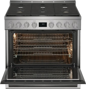 ECFG3668AS Electrolux 36" Front Control Freestanding Gas Range with 6 Burners and True Convection Oven in Stainless Steel