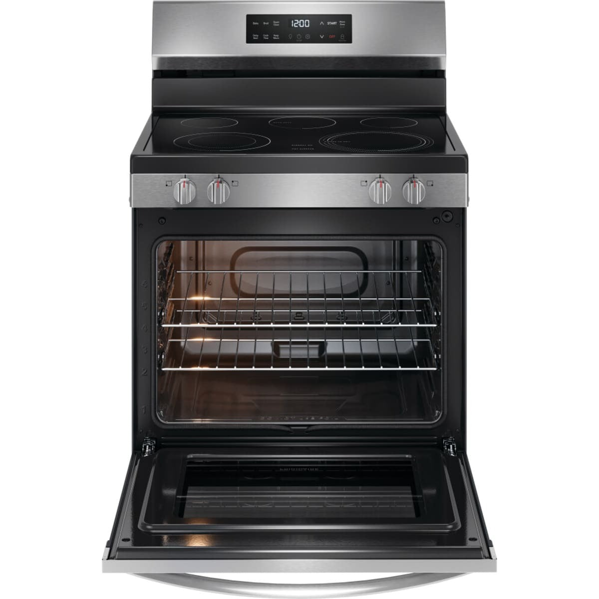 FCRE3062AS — Frigidaire 30″ Electric Range with EvenTemp® Cooktop Element, 5.3 cu. ft. Capacity, Steam Clean Cycle (Stainless Steel)