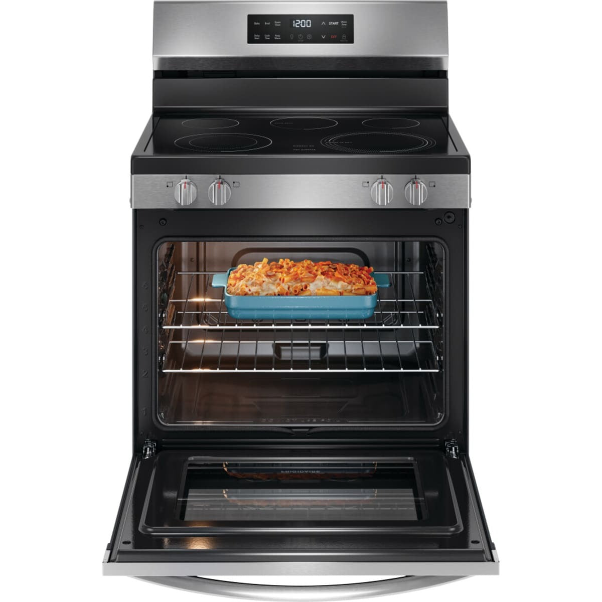 FCRE3062AS — Frigidaire 30″ Electric Range with EvenTemp® Cooktop Element, 5.3 cu. ft. Capacity, Steam Clean Cycle (Stainless Steel)