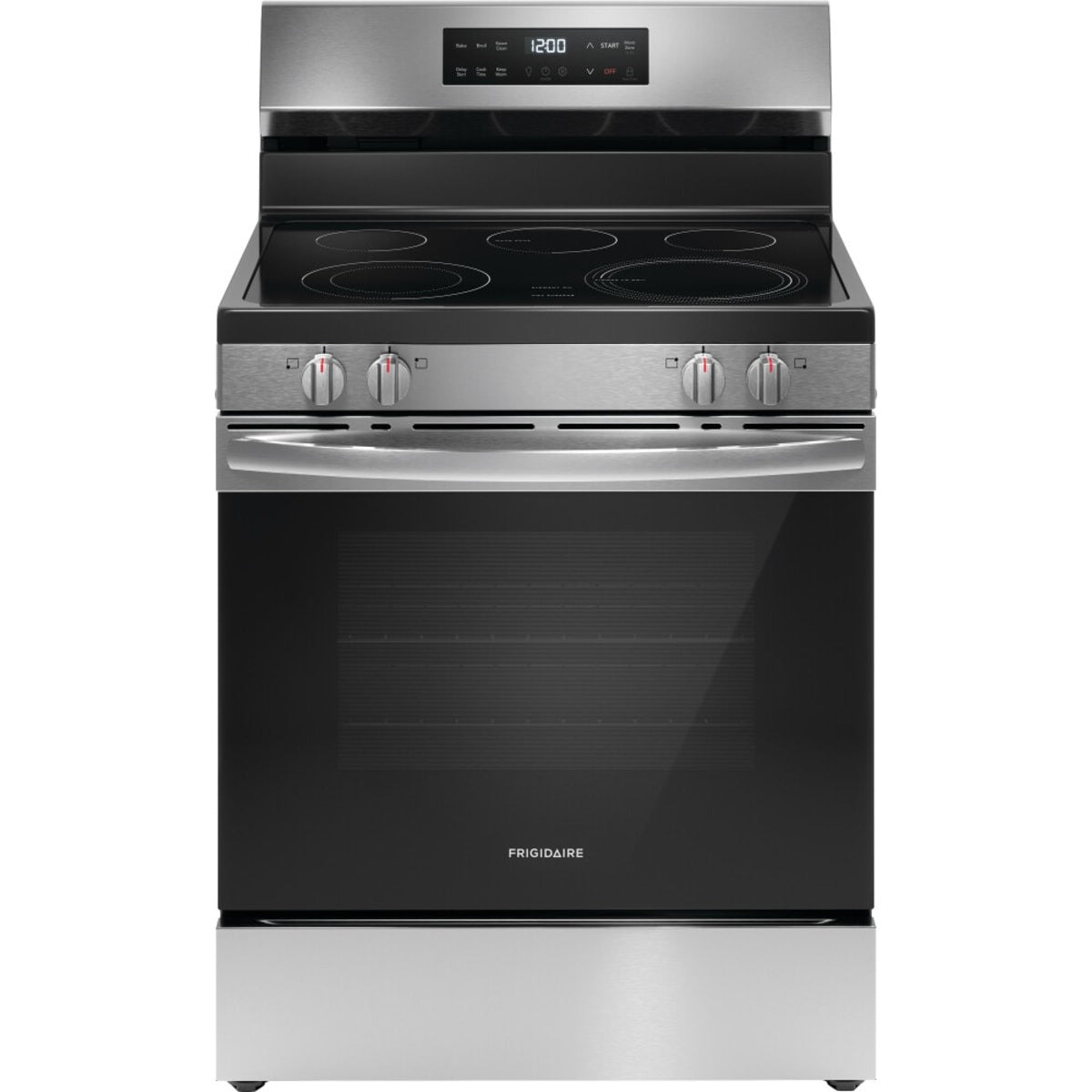 FCRE3062AS — Frigidaire 30″ Electric Range with EvenTemp® Cooktop Element, 5.3 cu. ft. Capacity, Steam Clean Cycle (Stainless Steel)
