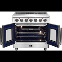 FFSEL695536 — Freestanding French Door Electric Range with 5 Elements, Steam Clean, Ceramic Glass, and Speckled Blue Enamel Oven Interior: 36" Width, 5.36 cu. ft. Oven Capacity
