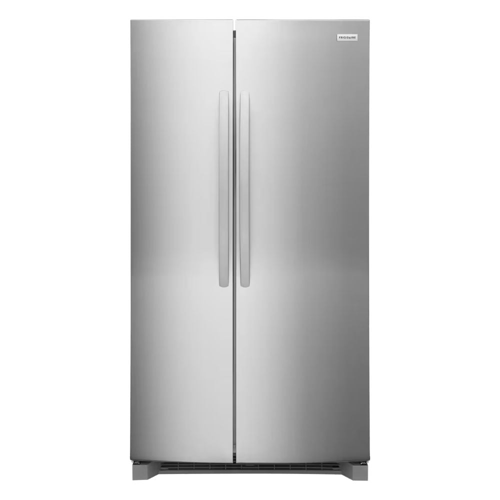 FRSN2610AF 36 Inch Side-by-Side Refrigerator with 25.6 Cu. Ft. Capacity, External Ice & Water Dispenser, Ice Maker, Glass Shelves, PurePour™ Water Filter, Sabbath Mode, ADA Compliance, and ENERGY STAR® Certification.