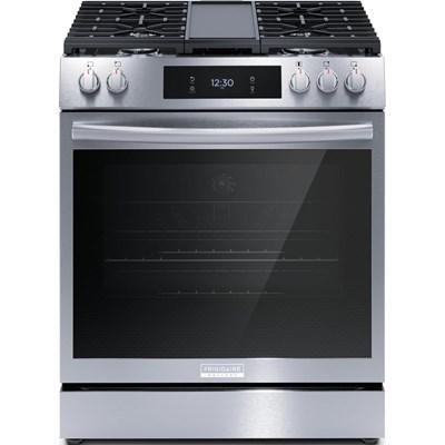 GCFG3060BF GE Café™ 30" Slide-In Front Control Gas Range with Convection Oven in Matte Black