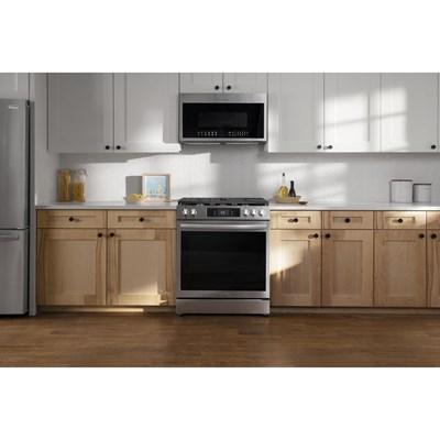 GCFG3060BF GE Café™ 30" Slide-In Front Control Gas Range with Convection Oven in Matte Black