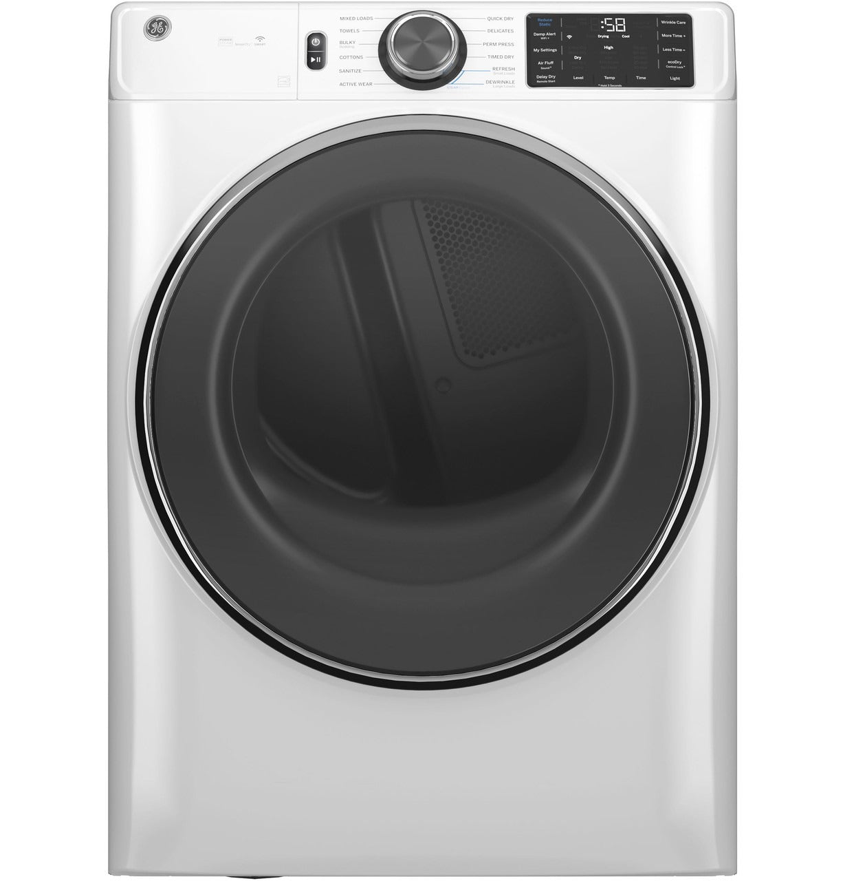 GFD65GSSVWW 7.8 Cu. Ft. ENERGY STAR Front Load Gas Dryer with Steam White