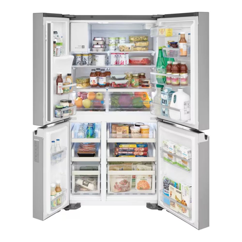 36 Inch Counter-Depth 4 Door French Door Refrigerator with 21.5 Cu. Ft. Capacity, Spill-Proof Glass Shelves, CrispSeal® Crispers with Auto Humidity, Ice Maker, Exterior Ice and Water Dispenser, Smudge-Proof Stainless Steel, ENERGY STAR Certified