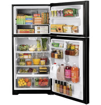 GTE19JTNRBB 19.2 Cu. Ft. ENERGY STAR Top‑Freezer Refrigerator with Reversible Hinges & Full‑Width Glass Shelves Black