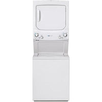 GUD27GESNWW GE® Unitized Spacemaker® 3.9 Cu. Ft. Washer, 5.9 Cu. Ft. Dryer White Stack Laundry