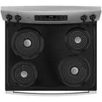 JB256RTSS  GE 30″ Free-Standing Electric Range with Self-Clean Oven, Sensi-Temp™ Coil Elements, Dual-Element Bake, and Storage Drawer
