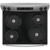 JB256RTSS  GE 30″ Free-Standing Electric Range with Self-Clean Oven, Sensi-Temp™ Coil Elements, Dual-Element Bake, and Storage Drawer