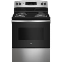 JB256RTSS  GE 30″ Free-Standing Electric Range with Self-Clean Oven, Sensi-Temp™ Coil Elements, Dual-Element Bake, and Storage Drawer