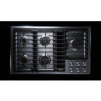 JGD3536GS JennAir 36" Euro-Style JX3 Gas Downdraft Cooktop with 5 Sealed Brass Burners, 17,000 BTU Ultra-High Output Burner, JX3 Downdraft Ventilation System, and DuraFinish Protection