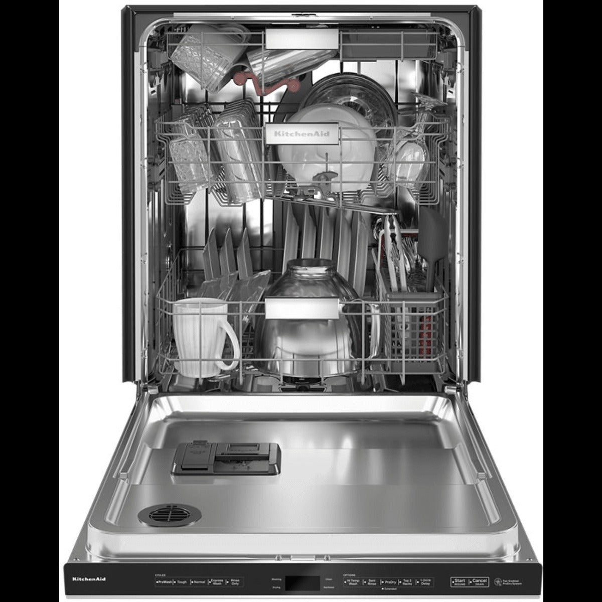 KDPM604KPS — KitchenAid 24″ Built-In Dishwasher with FreeFlex™ Third Rack, 360° Max Jets™ Wash, Fan-Enabled ProDry™ System, 44 dBA, PrintShield™ Stainless Finish