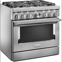 36 Inch Freestanding Dual Fuel Smart Range with 6 Sealed Burners, 5.1 cu. ft. True Convection Oven, Ultra Power™ Dual-Flame Burners, Self-Clean, and Star K: Stainless Steel