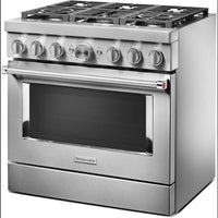 36 Inch Freestanding Dual Fuel Smart Range with 6 Sealed Burners, 5.1 cu. ft. True Convection Oven, Ultra Power™ Dual-Flame Burners, Self-Clean, and Star K: Stainless Steel