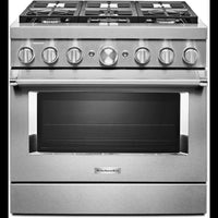 36 Inch Freestanding Dual Fuel Smart Range with 6 Sealed Burners, 5.1 cu. ft. True Convection Oven, Ultra Power™ Dual-Flame Burners, Self-Clean, and Star K: Stainless Steel