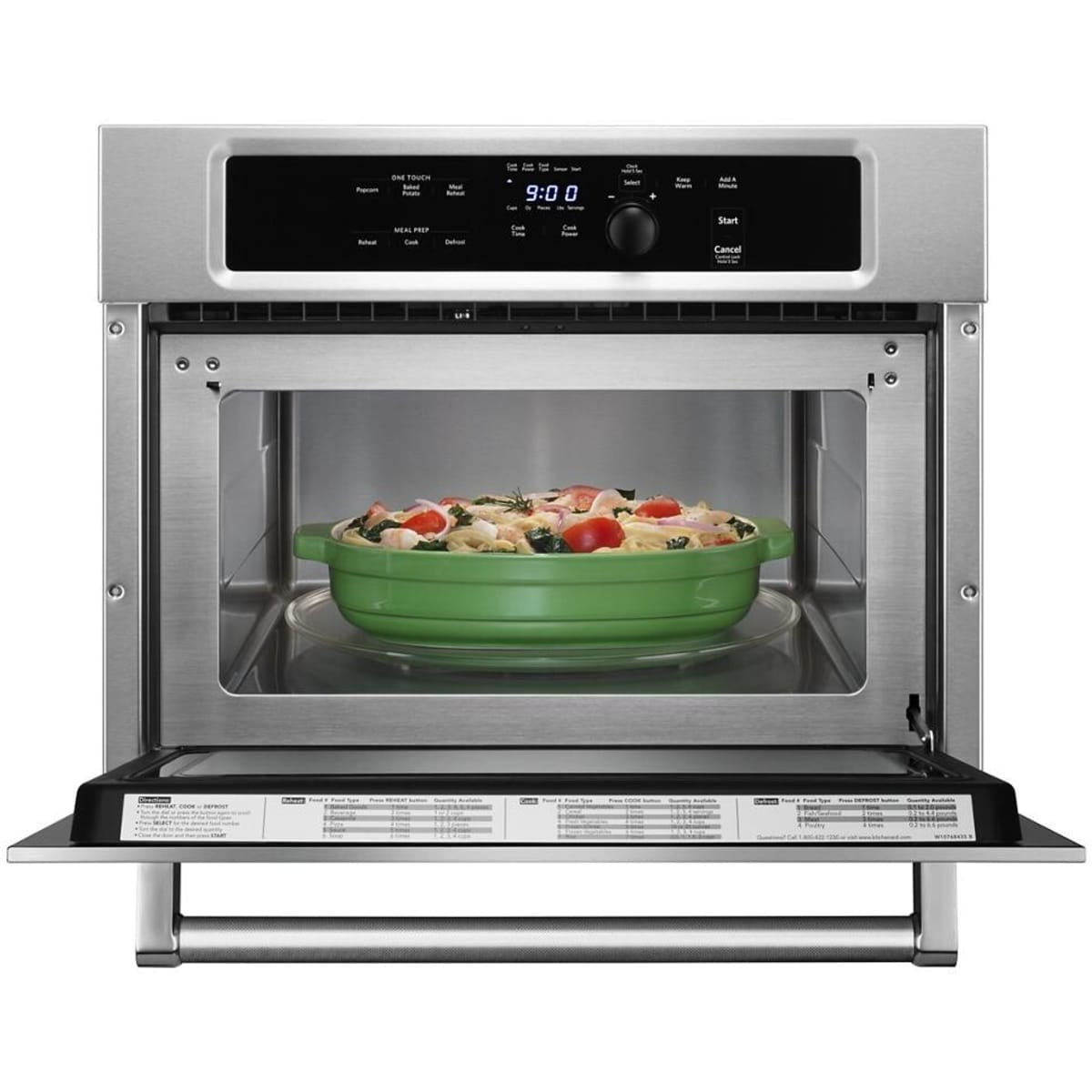 24 Inch Built-In Microwave Oven with 1.4 cu. ft. Capacity, 1000 Watt Cooking, Stainless Steel Cavity, Halogen Interior Light, Clock, Precision Touch Controls, Keep Warm, Popcorn, Baked Potato, and Trim Kits Included