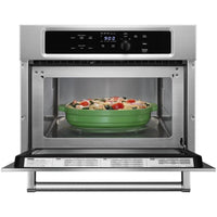 24 Inch Built-In Microwave Oven with 1.4 cu. ft. Capacity, 1000 Watt Cooking, Stainless Steel Cavity, Halogen Interior Light, Clock, Precision Touch Controls, Keep Warm, Popcorn, Baked Potato, and Trim Kits Included