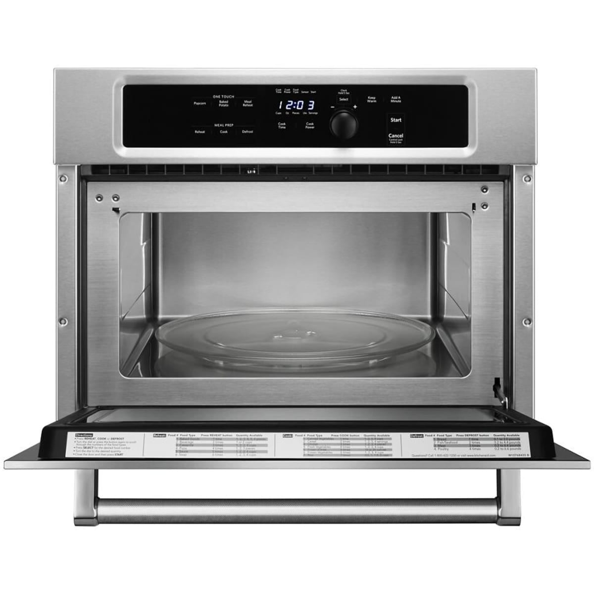 24 Inch Built-In Microwave Oven with 1.4 cu. ft. Capacity, 1000 Watt Cooking, Stainless Steel Cavity, Halogen Interior Light, Clock, Precision Touch Controls, Keep Warm, Popcorn, Baked Potato, and Trim Kits Included
