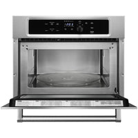 24 Inch Built-In Microwave Oven with 1.4 cu. ft. Capacity, 1000 Watt Cooking, Stainless Steel Cavity, Halogen Interior Light, Clock, Precision Touch Controls, Keep Warm, Popcorn, Baked Potato, and Trim Kits Included