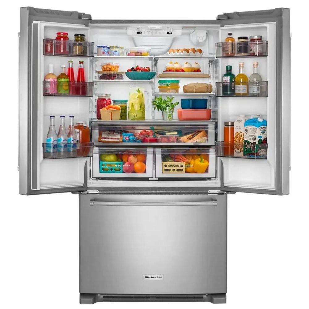 KRFC136RPS - KitchenAid 36" 22 cu. ft. French Door Refrigerator with LED Lighting, Automatic Ice Maker, Spill-Resistant Shelves (Stainless Steel)