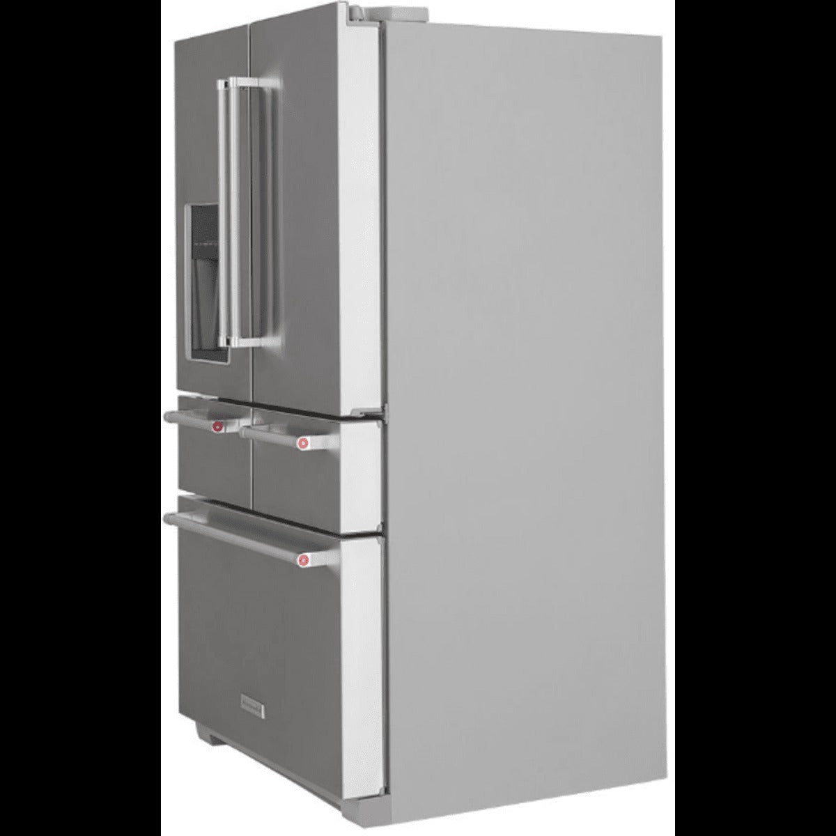 KRMF706ESS — 36 Inch Freestanding 5-Door French Door Refrigerator with 25.8 cu. ft. Capacity, 5 Shelves, 2 Soft-Close Drawers, Preserva® Food Care System, SatinGlide® Crispers, Exterior Ice/Water Dispenser, LED Lighting and Sabbath Mode: Stainless Steel