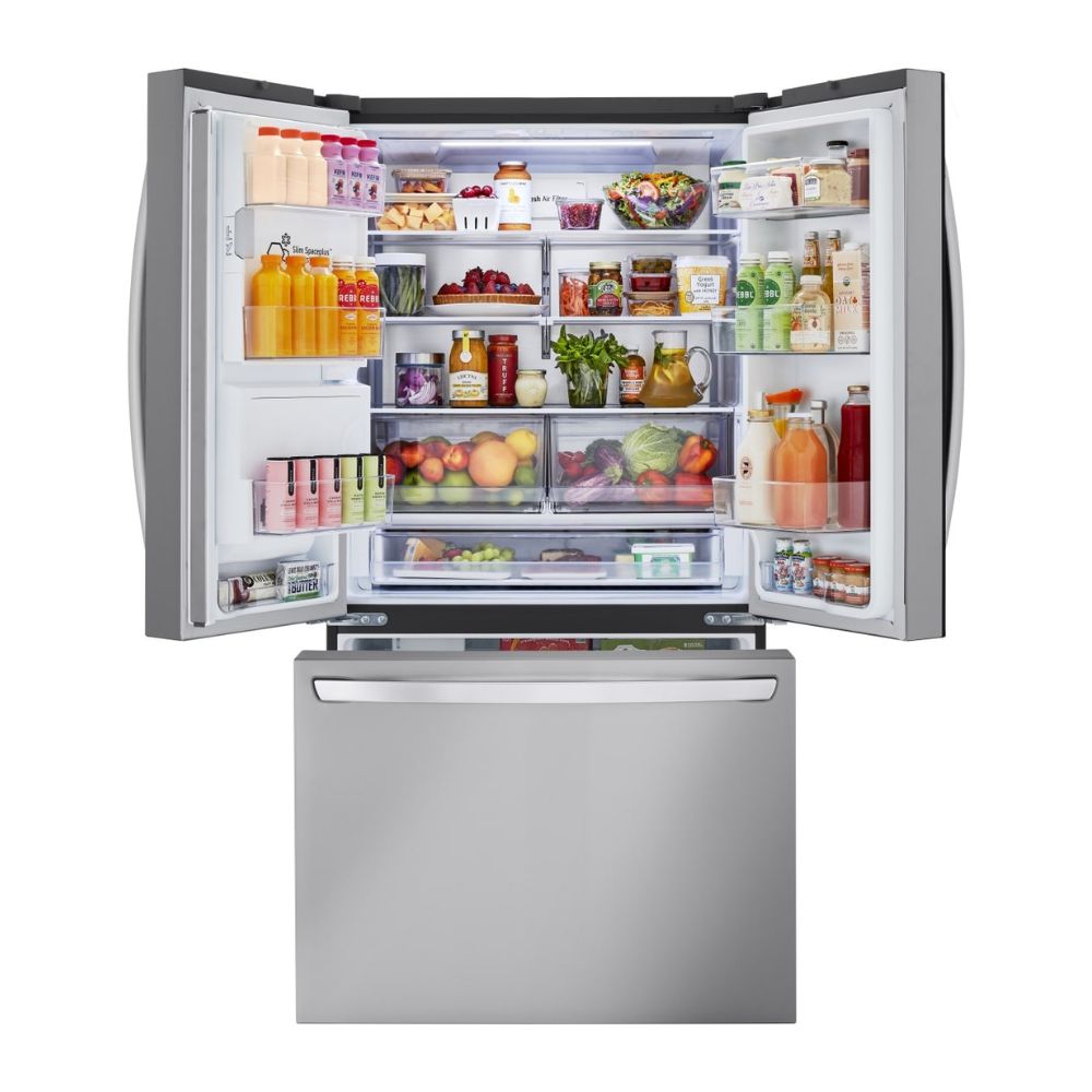 LG LRFXS3106S – 36‑Inch French‑Door Refrigerator (Standard‑Depth MAX) with 30.7 Cu. Ft. Capacity, Dual Ice Maker + In‑door Water Dispenser, Door Cooling+, Multi‑Air Flow Cooling, Wi‑Fi ThinQ®, Auto Closing Door Hinges, ENERGY STAR® Qualified.