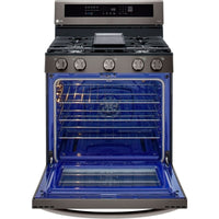 LRGL5825D LG 5.8 cu. ft. Smart Gas Range with InstaView® and Air Fry – PrintProof® Black Stainless Steel
